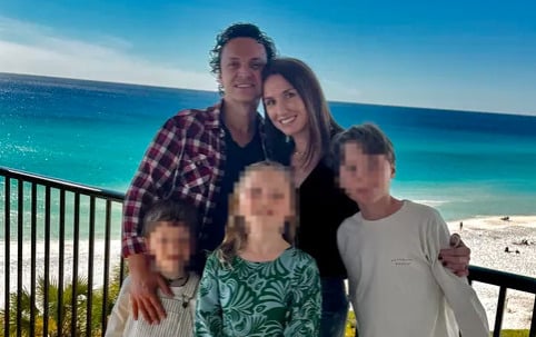 Kasey Grelle junto a su familia. Foto: GoFundMe.