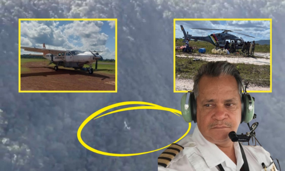 Guyana confirma el hallazgo sin vida del piloto nicaragüense. Foto: Guyana Chronicle.
