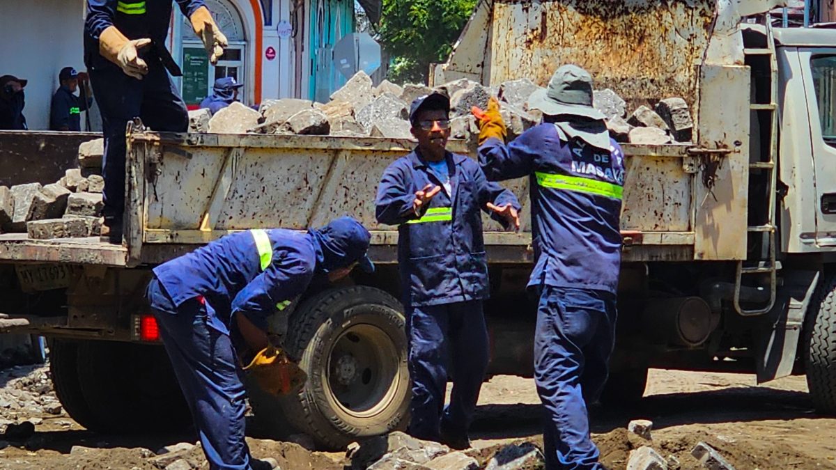 Alcaldía de Masaya anuncia sustitución de adoquines por concreto hidráulico en vía principal de Masaya. Foto: Tomada de la comuna de Masaya.