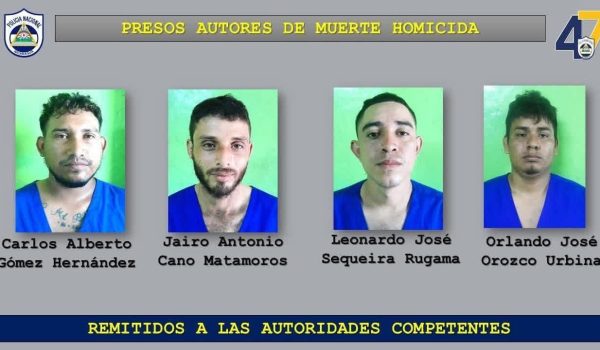 Caen cuatro sospechosos por asesinato de un guarda de seguridad para robarle su escopeta en Masaya