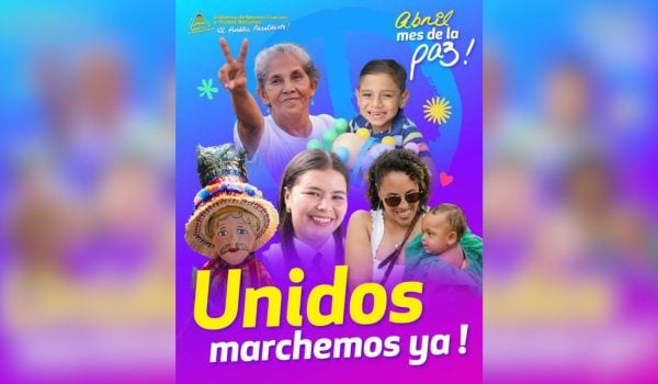 Dictadura convoca públicamente a trabajadores públicos y fanáticos del orteguismo a marchar en este mes de abril. Foto: Tomada de redes sociales.