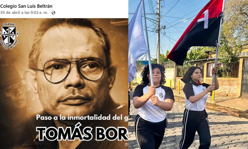 Redes sociales de colegio privado rindiendo homenaje a Tomás Borge