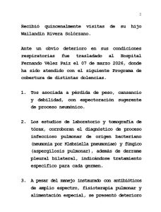 Comunicado del Minsa y el MINT sobre la salud de Brooklyn Rivera Brayan.