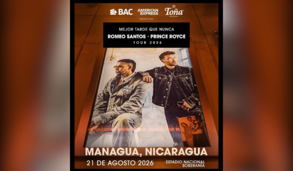 Los artistas Prince Royce y Romeo Santos anuncian concierto en Nicaragua. Foto: Facebook/@masshowproductions