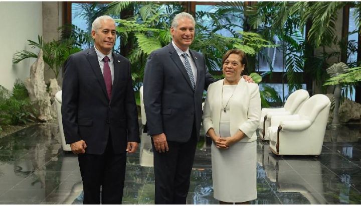 Guisell Socorro Morales Echaverry presenta Cartas Credenciales al presidente de Cuba el 11 de junio de 2024. Foto: medios oficialistas.