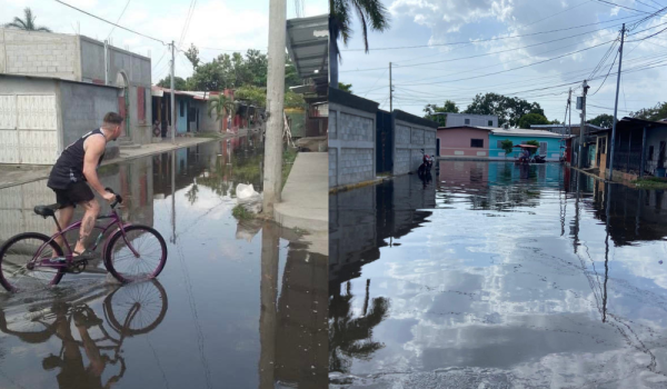 Altas mareas golpean barrios de Corinto en Chinandega, la defensa costera no alcanzó para todos