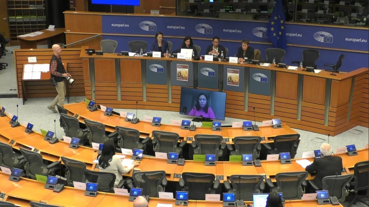 La defensora de derechos humanos Wendy Flores, vicepresidenta del Colectivo Nicaragua Nunca Más, denunció ante el Parlamento Europeo las tropelías de Daniel Ortega.