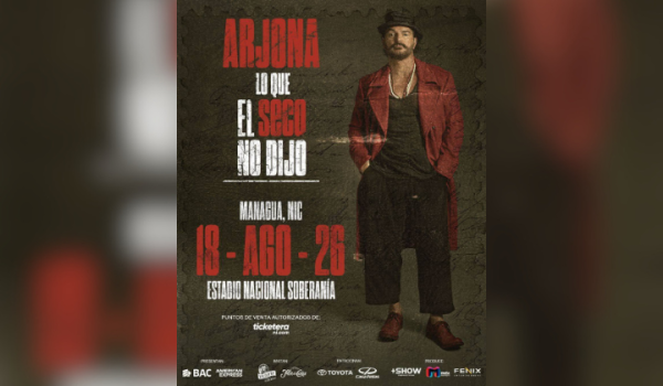 Ricardo Arjona hará un concierto en Nicaragua le próximo 18 de agosto. Foto: Facebook/@+showproductionsnic
