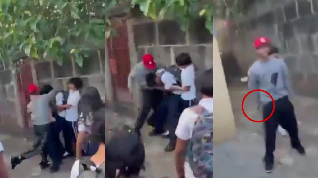 Estudiante de secundaria recibe tremenda golpiza en Managua. Foto: Captura de video publicado por Radio Ya.