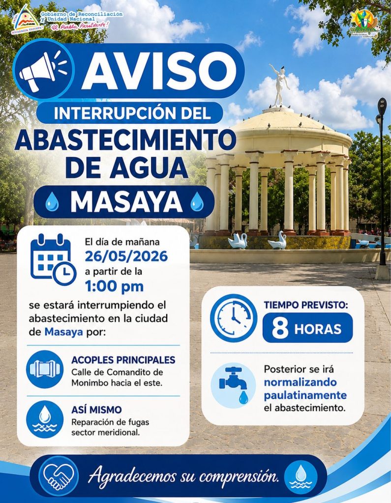 Aviso Alcaldía de Masaya