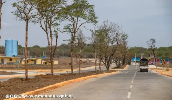 Pista Miguel Ángel Ortez y Guillén en Managua conectará el barrio Laureles Sur con la nueva pista que va hacia El Coyotepe. ALCALDÍA DE MANAGUA