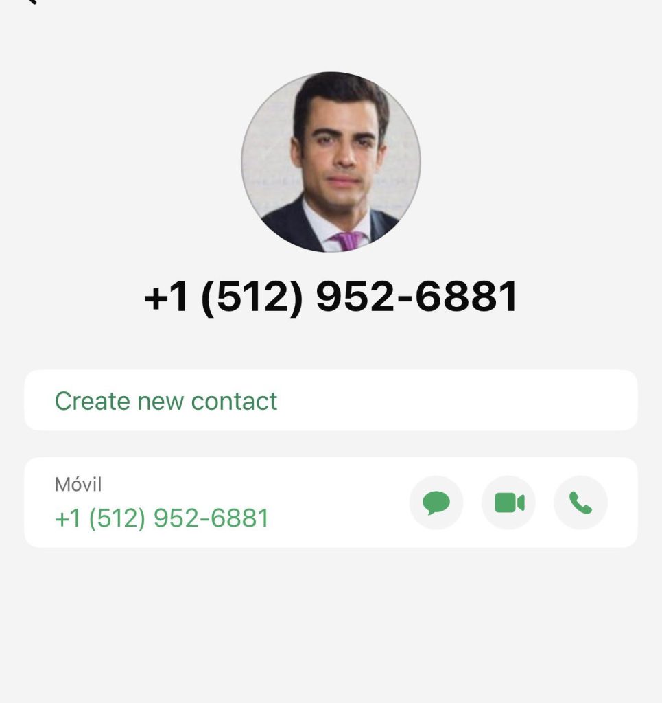 Contacto desde el cual estafadores llamaron a Blanca Madrigal