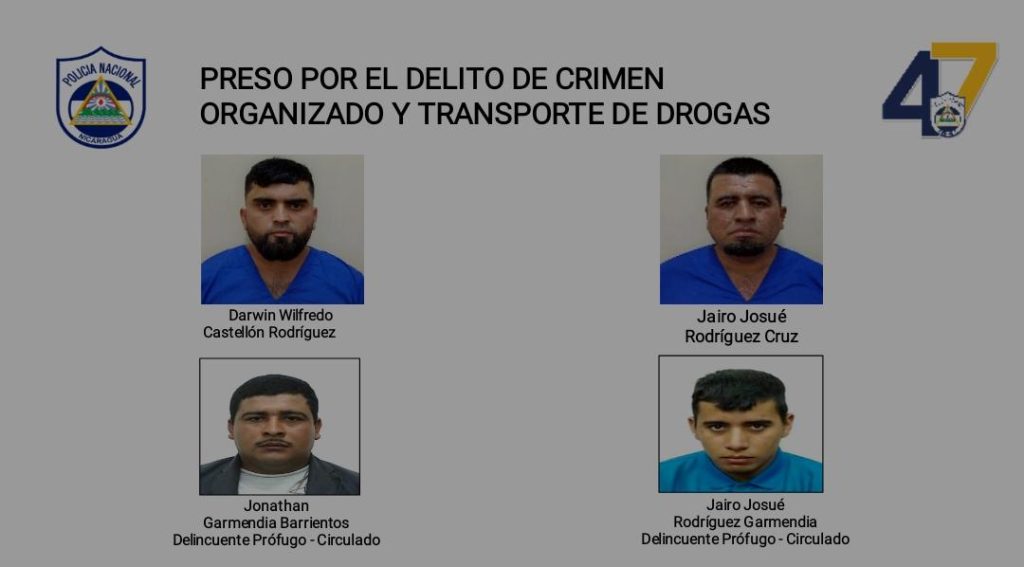 Presuntos narcos detenidos en operativo antidrogas en Jinotega. Foto: Policía Nacional de Nicaragua.