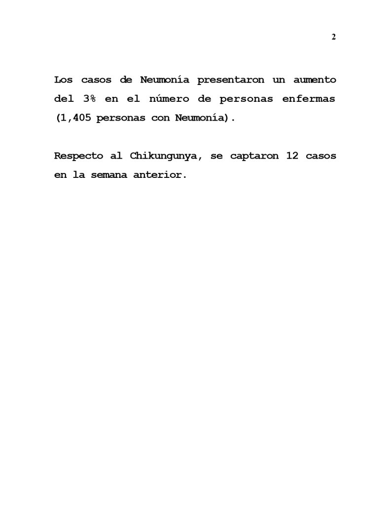 Comunicado del Minsa en el que confirma contagios del chikungunya