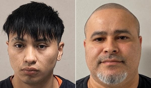 De izquierda a derecha: José Eduardo Contento-Macas, de 23 años, acusado por el delito de pornografía infantil y Alejandro Ulloa-González, de 46 años, señalado de pertenecer a la pandilla MS-13.