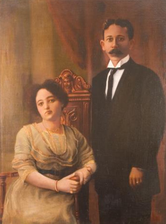 Teodelinda Montiel y José Ignacio González Parrales se casaron en 1911. Él era un millonario considerado el hombre más rico de Nicaragua. Era sencillo, pero sí le gustaba gastar dinero dando a pintar cuadros de él y su esposa. LA PRENSA/ CORTESÍA