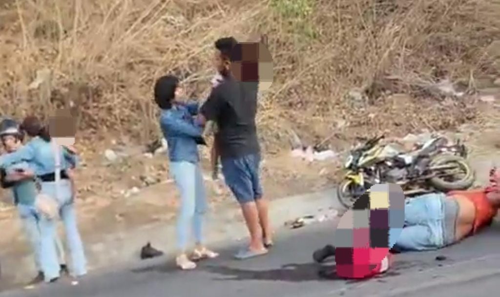 Violento accidente en Xiloá deja dos lesionados, entre ellos una menor de 8 años que aún permanece en UCI. Foto: Noticiero Nicaragua/Facebook.