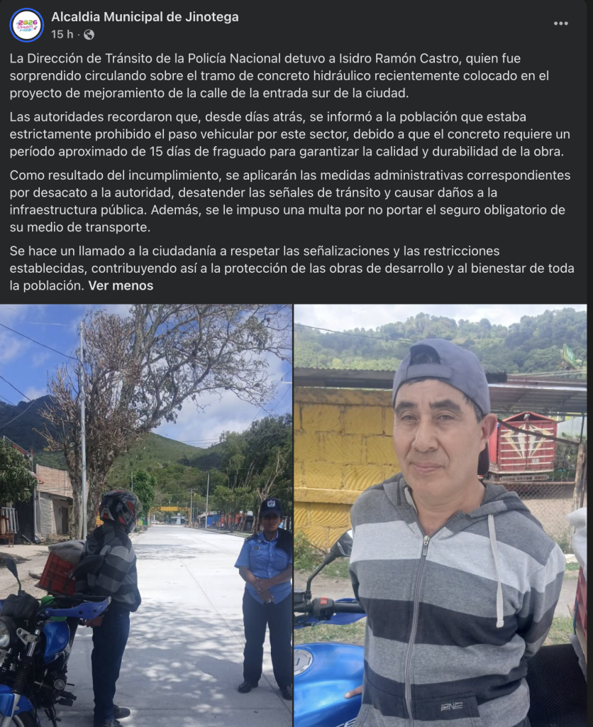 Ciudadano presentado por la Alcaldía de Jinotega. LA PRENSA 