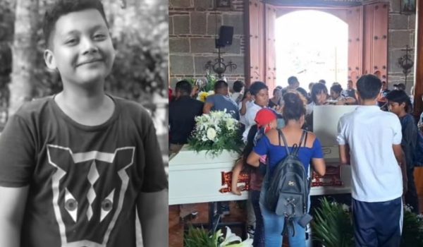 Misa de cuerpo presente del adolescente Aaron Isaac Tapia Ticay, de 13 años, en Diriomo. Foto: Santuario Diocesano Nuestra Señora de Candelaria/Facebook/Canal 10.