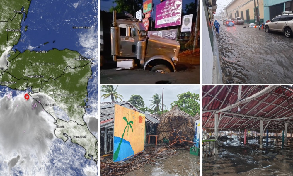 Tormenta tropical Cristina se desplaza lentamente cerca de las costas del Pacífico de Nicaragua. LA PRENSA