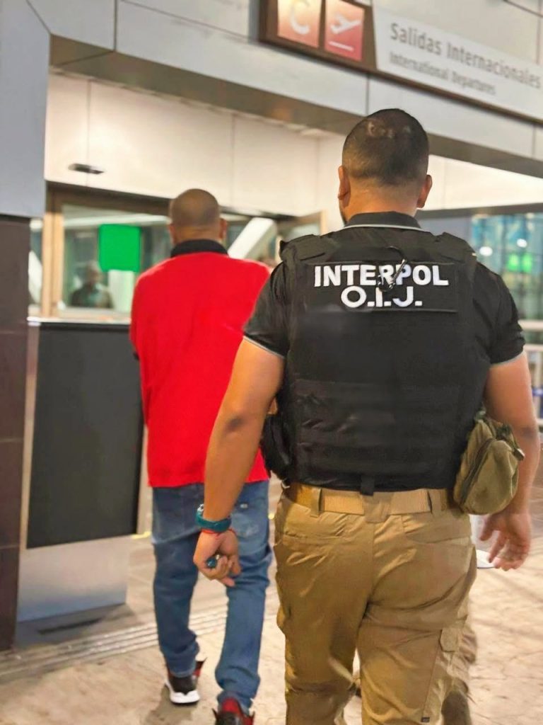 Captura de Elías Luis Herrera por Interpol Costa Rica. 