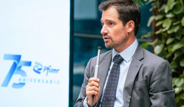 Director general de Pfizer México, Juan Luis Morell, hablando en Ciudad de México (México). EFE/ Pfizer /SOLO USO EDITORIAL/NO VENTAS/ SOLO DISPONIBLE PARA ILUSTRAR LA NOTICIA QUE ACOMPAÑA (CRÉDITO OBLIGATORIO)