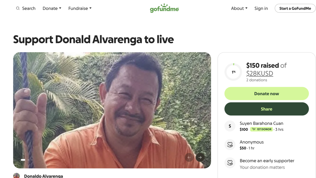 Campaña de GoFundMe a favor del exreo político Donald Alvengara. LA PRENSA