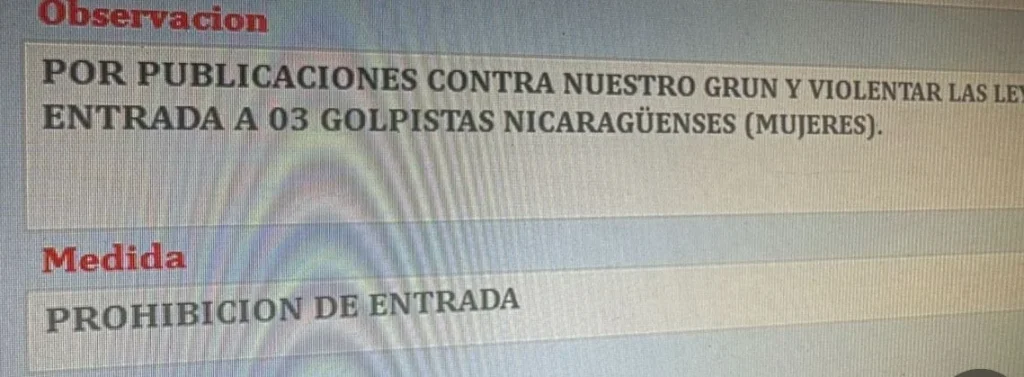 Vigilancia policial en Nicaragua