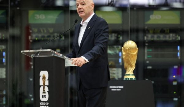 Infantino presidente de la FIFA durante una actividad previo a la Copa Mundial 2026
