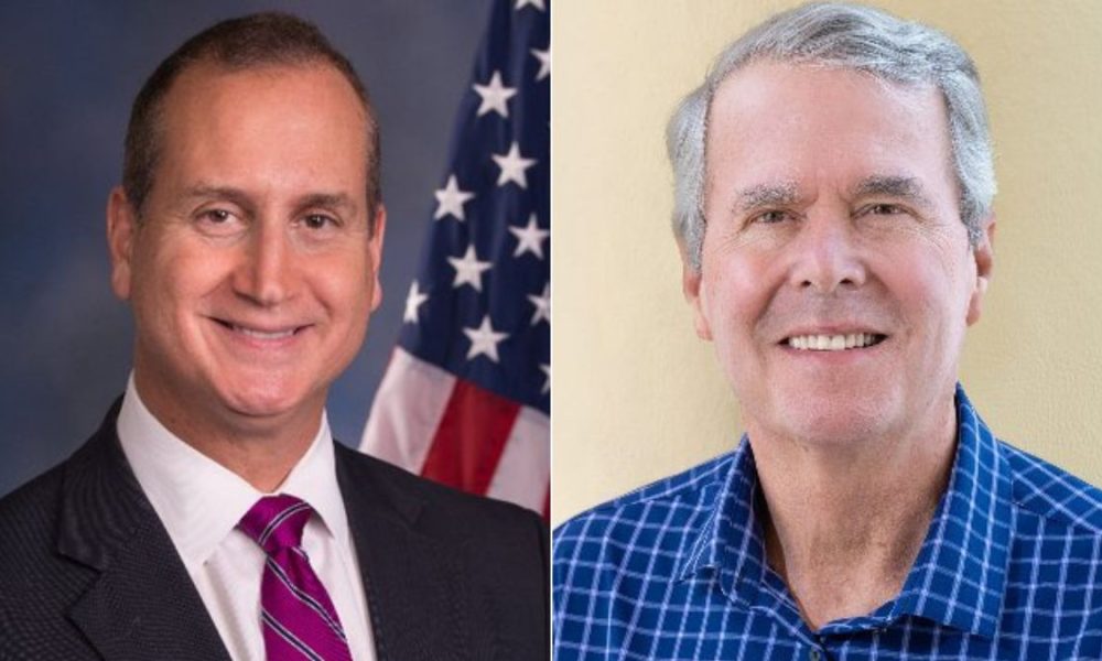 Los políticos republicanos Mario Díaz-Balart y Jeb Bush. Fotos: redes sociales.