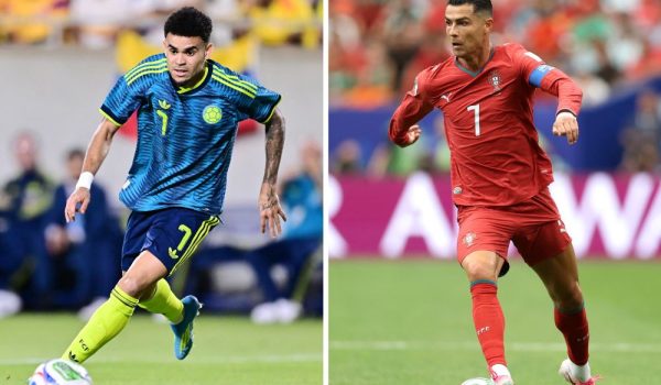 Luis Díaz y Cristiano Ronaldo, las figuras de Colombia y Portugal.
