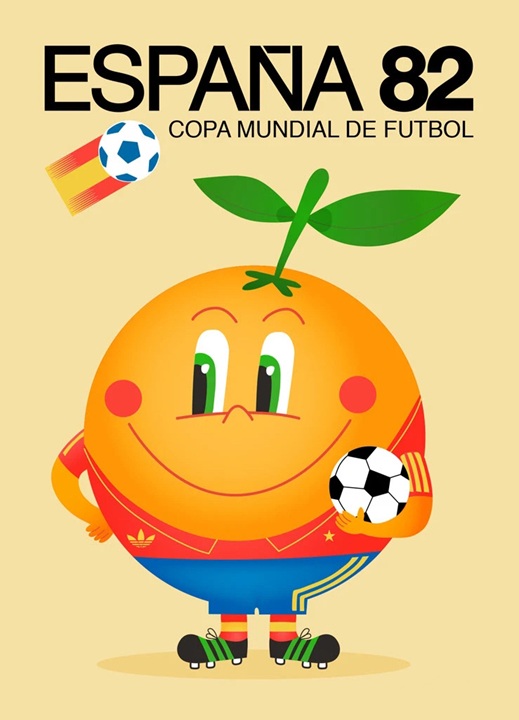 Naranjito fue la mascota de España 1982. Los organizadores sustituyeron los personajes tradicionales por una naranja sonriente con la camiseta de la selección. Este fruto integra la identidad agrícola del país. LA PRENSA / ARCHIVO REDES