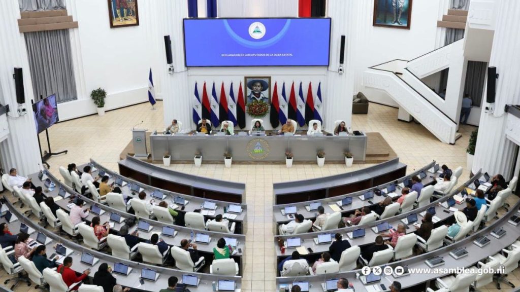 Plenario de la Asamblea Nacional de Nicaragua el Día Internacional Parlamentarismo. Foto: redes sociales.
