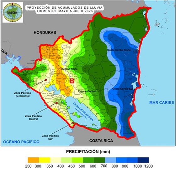 Proyección del acumulado de lluvia en el inicio del Ciclo Productivo 2026-2027. Foto tomada del Plan Nacional de Producción, Consumo y Comercio del ciclo productivo 2026-2027. Foto. Captura de pantalla.
