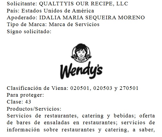 Registro de Marca Wendy's