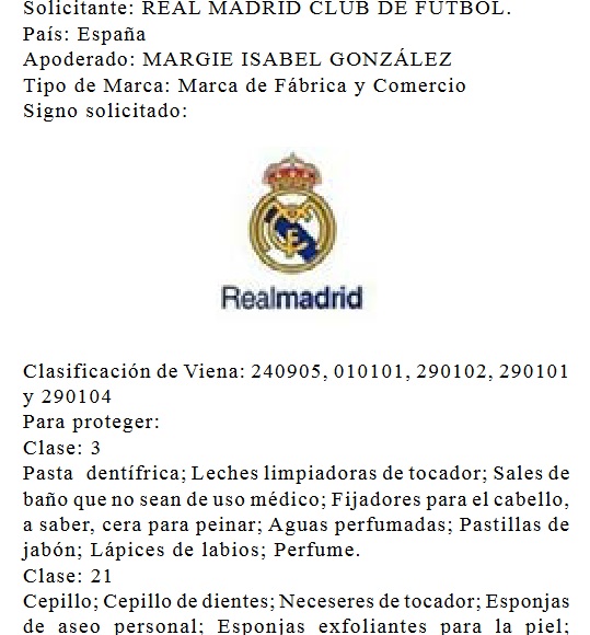 Registro de Marca de Realmadrid