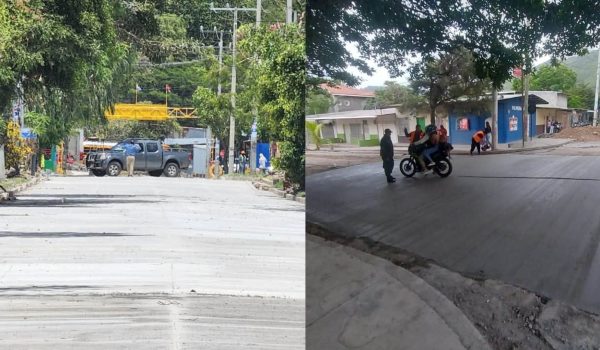 Vehículos siguen causando daños en concreto hidráulico recién colocado en calle de Jinotega