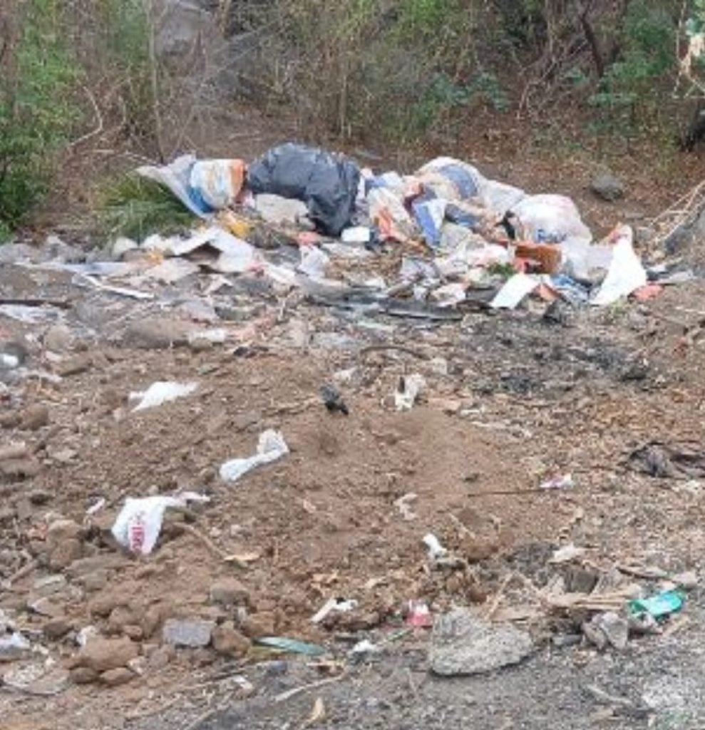 La basura que arrojó en un sitio no autorizado. YO QUIERO VIVIR LIMPIO