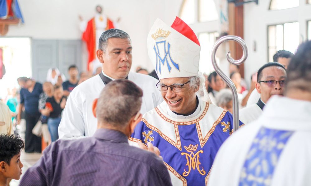 Cardenal Leopoldo Brenes durante la celebración de Nuestra Señora del Perpetuo Socorro en Masachapa. Foto: Arquidiócesis de Managua.