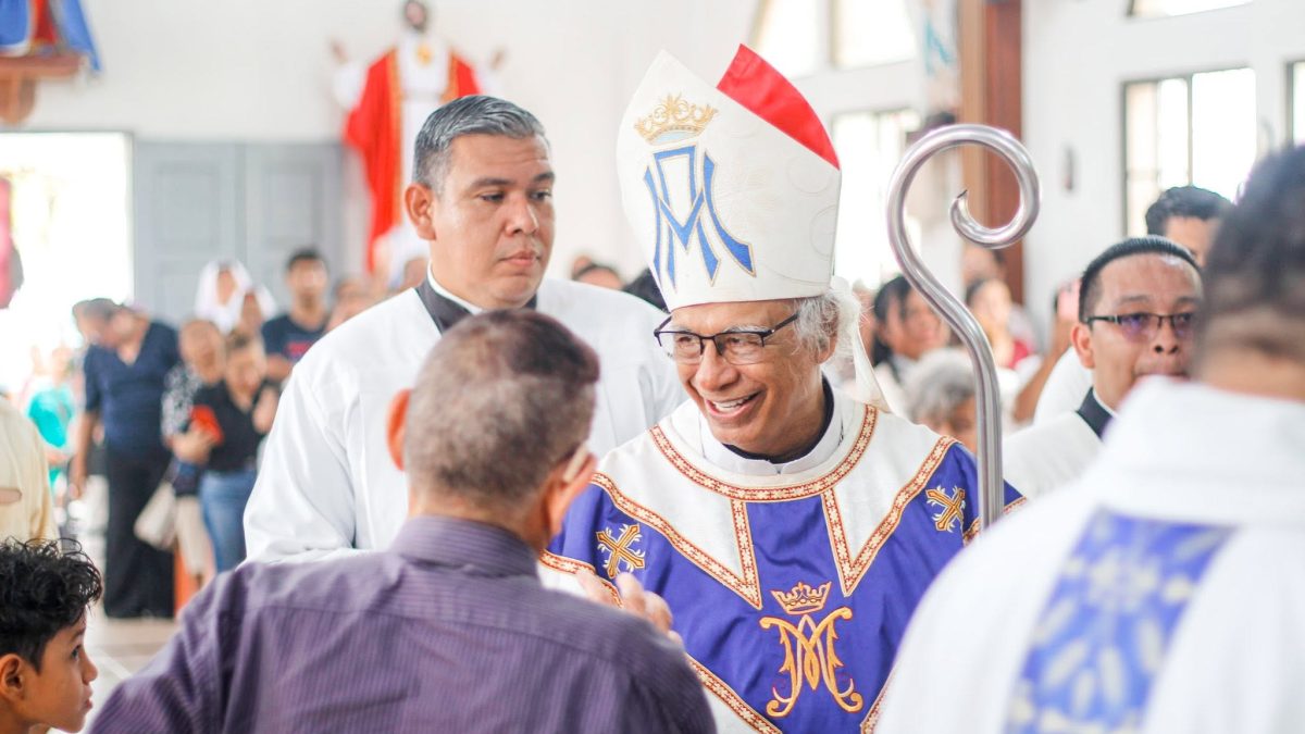 Cardenal Leopoldo Brenes durante la celebración de Nuestra Señora del Perpetuo Socorro en Masachapa. Foto: Arquidiócesis de Managua.