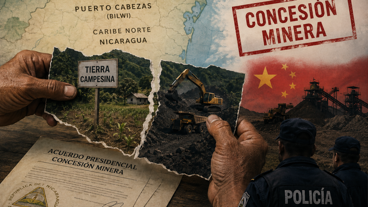 Al menos tres concesiones mineras han recibido empresas chinas en Puerto Cabezas. Ilustración generada por IA.