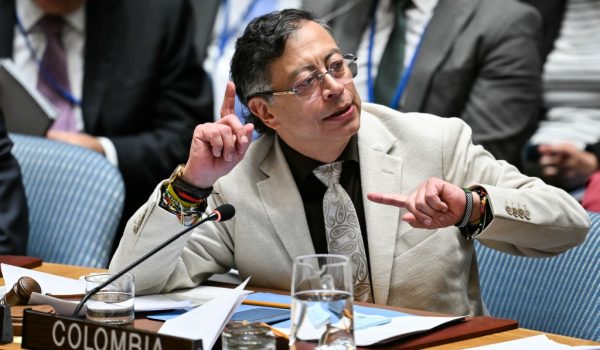 El presidente colombiano Gustavo Petro presidió este 10 de junio un debate sobre la búsqueda de soluciones para la paz en Oriente Medio en la sede de la ONU, en Nueva York. ANGELA WEISS / AFP