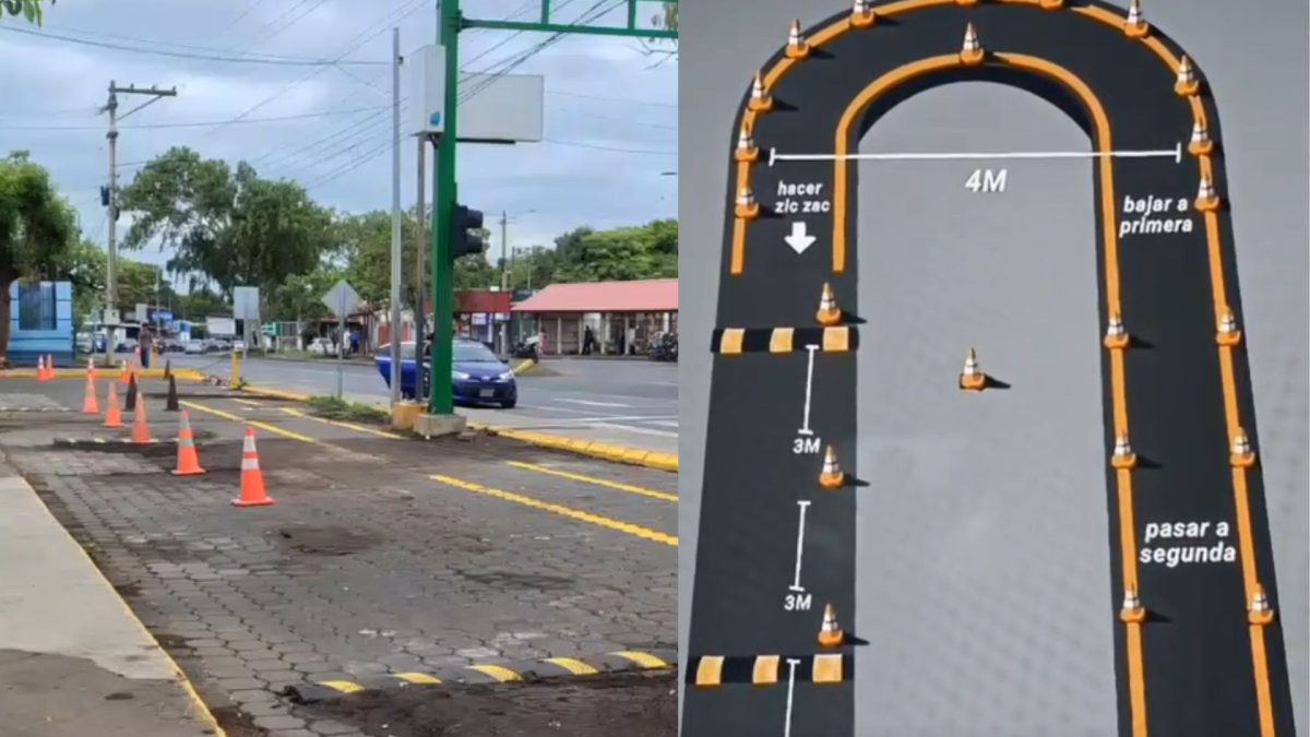 Tránsito Nacional establece nuevo circuito para prueba de manejo para conductores de motocicletas. Foto: Tomadas de redes sociales.