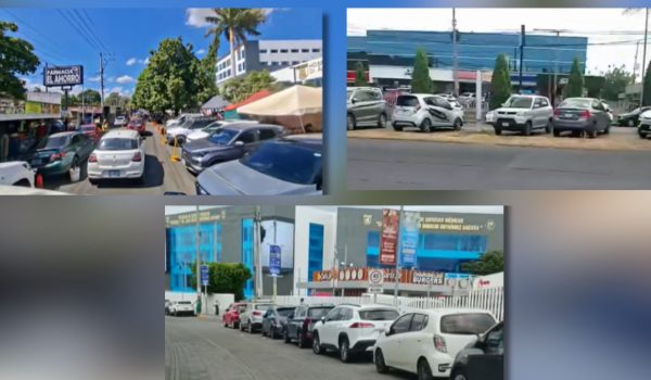 Obstrucción vehicular en calles aledañas al Hospital Militar en Managua. Foto: Capturas de pantalla de videos divulgados en redes sociales.