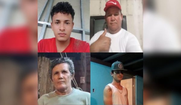 Estos son los cuatro pescadores nicaragüenses desaparecidos en Costa Rica. Foto: La Teja.