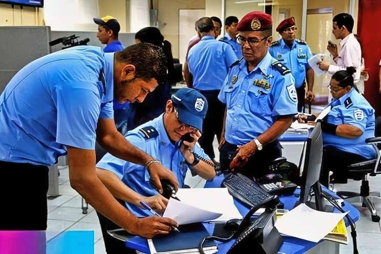 policias vigilando y reprimiendo en NIcaragua