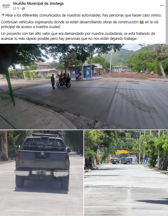 Publicación de Alcaldía de Jinotega. Foto: Captura de pantalla.