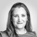 Chrystia Freeland es exministra de Asuntos Exteriores, ministra de Finanzas y viceprimera ministra de Canadá, es la directora de Rhodes House en la Universidad de Oxford.