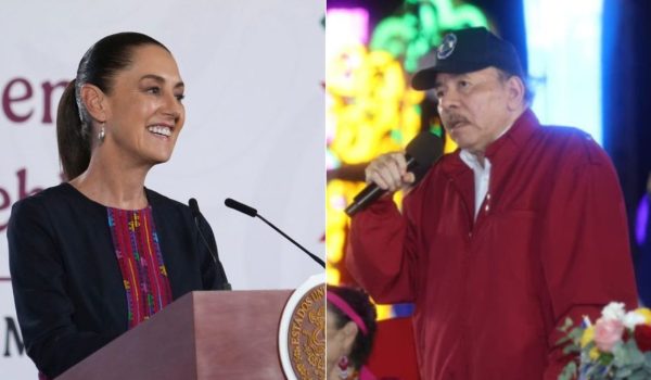 La mandataria mexicana Claudia Sheinbaum y el dictador Daniel Ortega.