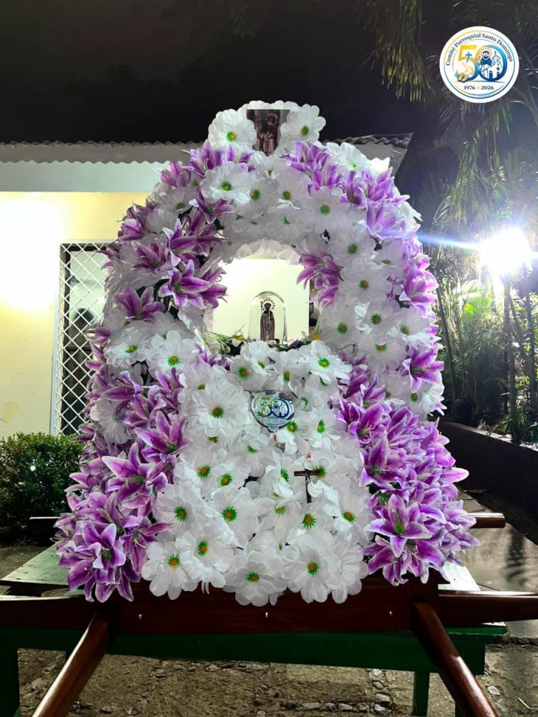 Réplica de la imagen de Santo Domingo de Guzmán salió en procesión este 26 de julio en la tradicional Roza del Camino. Foto: Tomada de la Parroquia Santo Domingo de Las Sierritas.